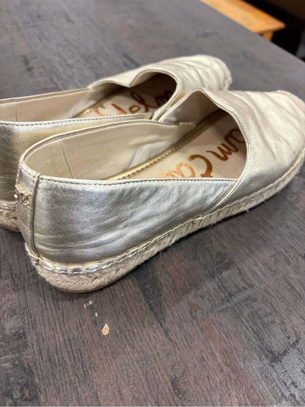 Sam Edelman Metallic Gold Espadrille Slip-Ons